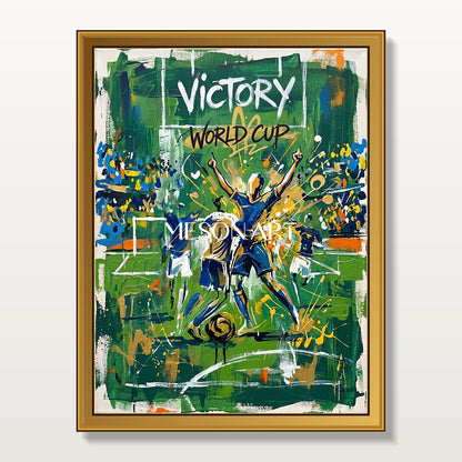 World Cup Victory Painting Modern Sports Wall Art For Living Room And Home Office Decor