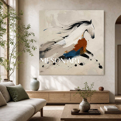 Abstract Horse Canvas Art Minimalist Wall Decor For Living Room And Office