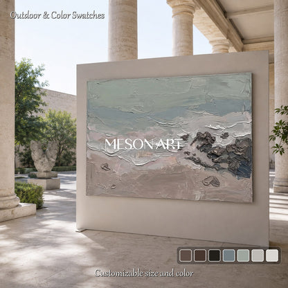 Gray And Brown Abstract Painting Large Rectangular Wall Art Original Artist By Mesonart