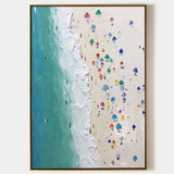 Sea Shore Wall Art Sea Shore Oil Painting On Canvas 3D Plaster Art Summer Sea Painting For Sale