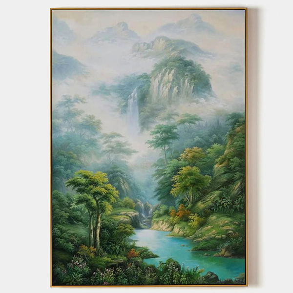 Large Realistic Landscape Oil Painting Hyper-Realistic Landscape Art Landscape Realistic Canvas Wall Art Decor