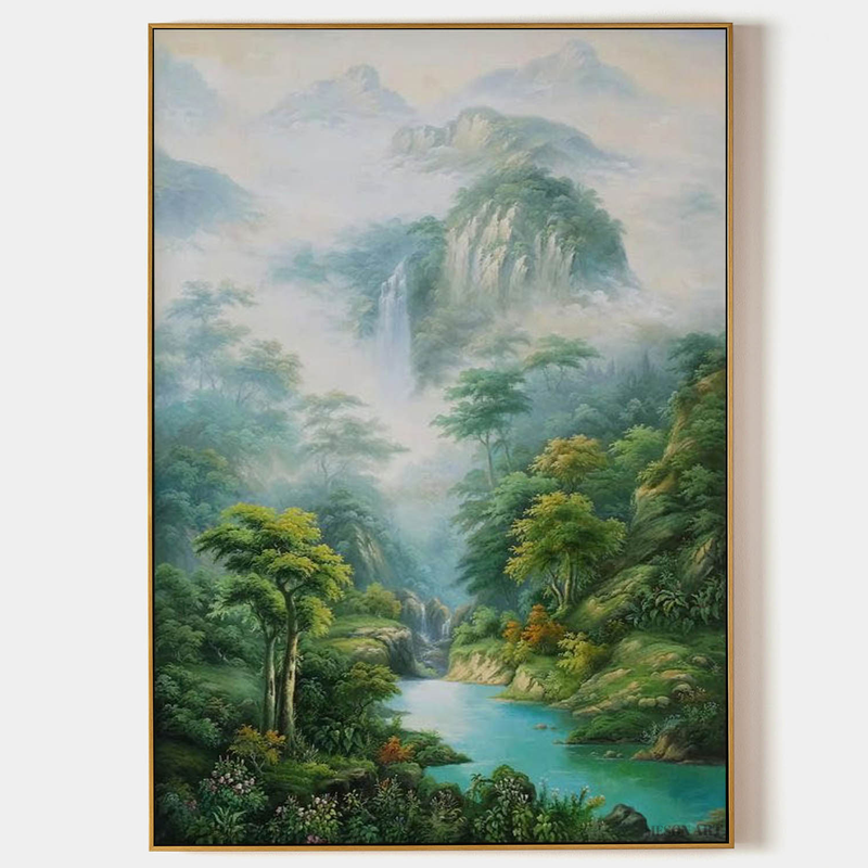 Large Realistic Landscape Oil Painting Hyper-Realistic Landscape Art Landscape Realistic Canvas Wall Art Decor