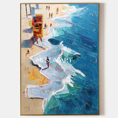 Ocean Wave Beach Abstract Canvas Art for Sale Blue and White Ocean Wave Beach Texture Wall Art Decor