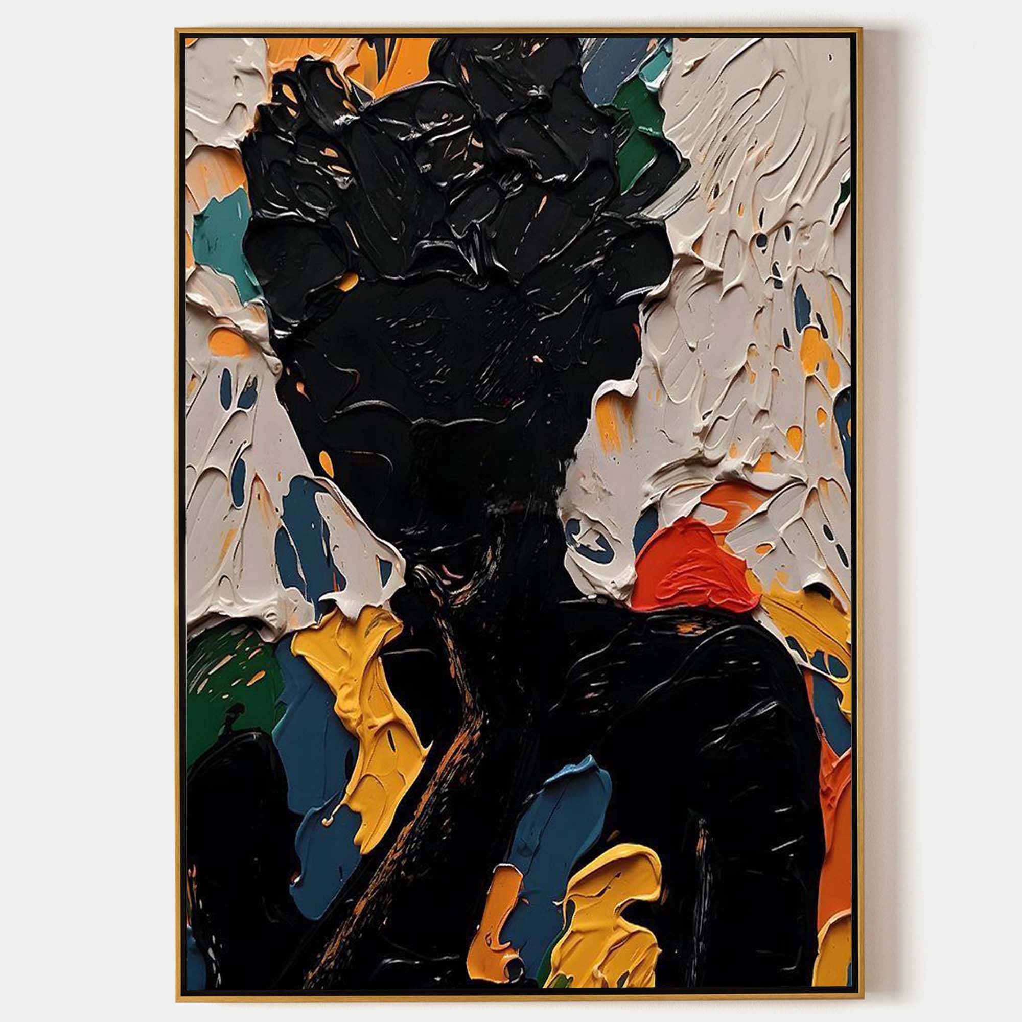 Abstract Gray Man Black Abstract Man Oil Painting Black Abstract Man Canvas Art Abstract ...