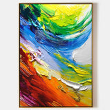 Colorful Abstract Oil Painting Colorful Textured Abstract Art Knife Paintings On Canvas For Sale
