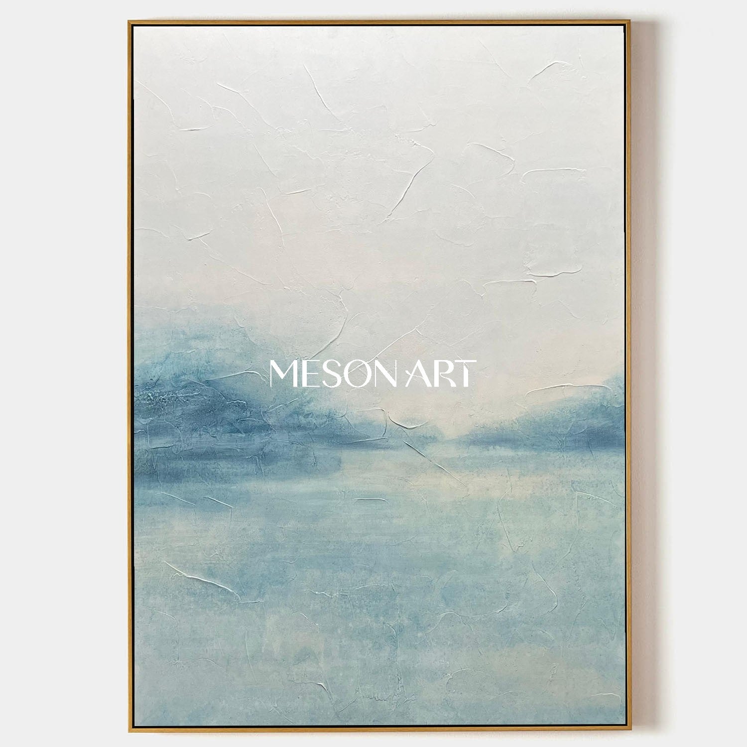 Light Gray Blue Abstract Art, Light Gray Blue Minimalist Abstract Canvas Wall Decoration