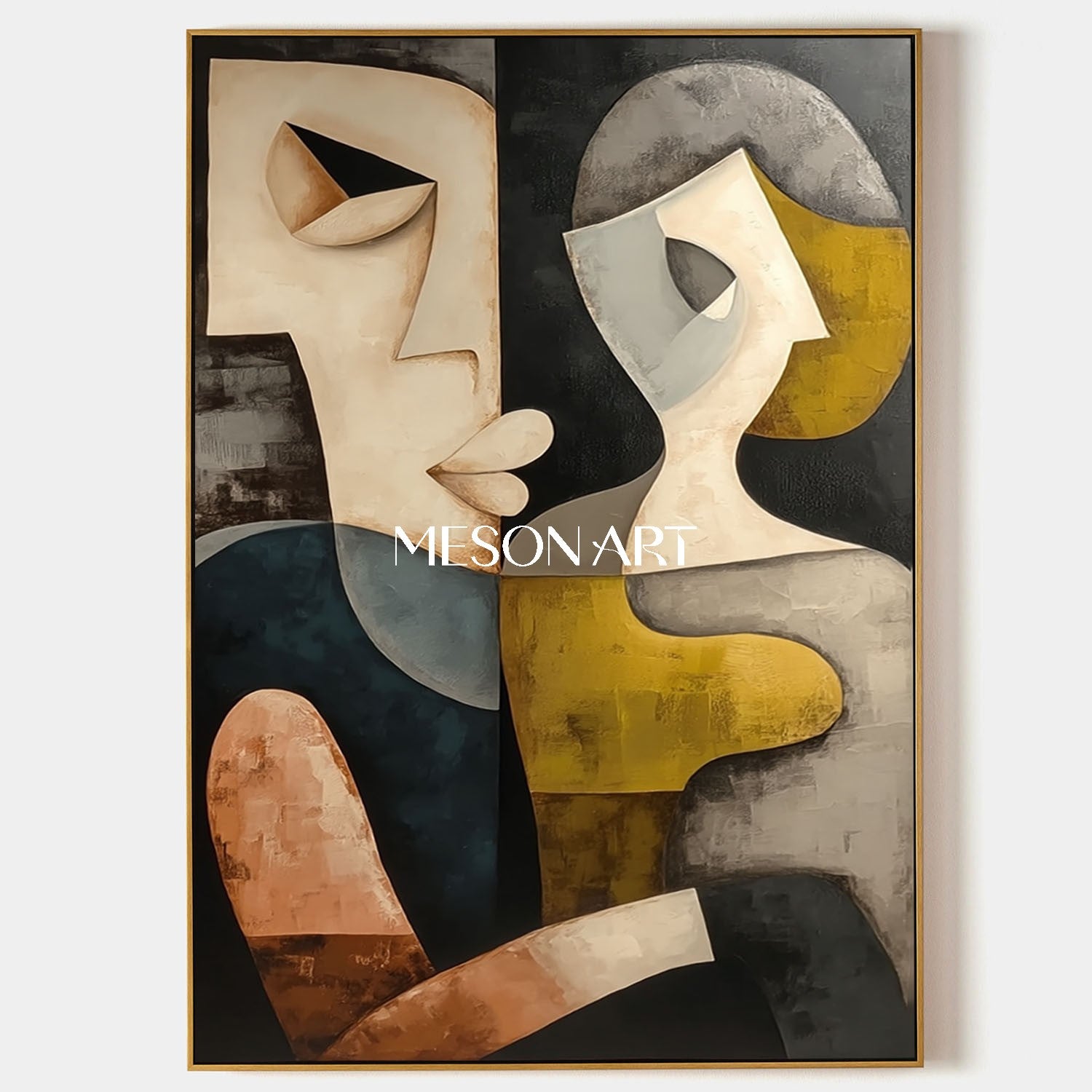 Contemporary Cubist Portrait Art Large Abstract Picasso Style Canvas