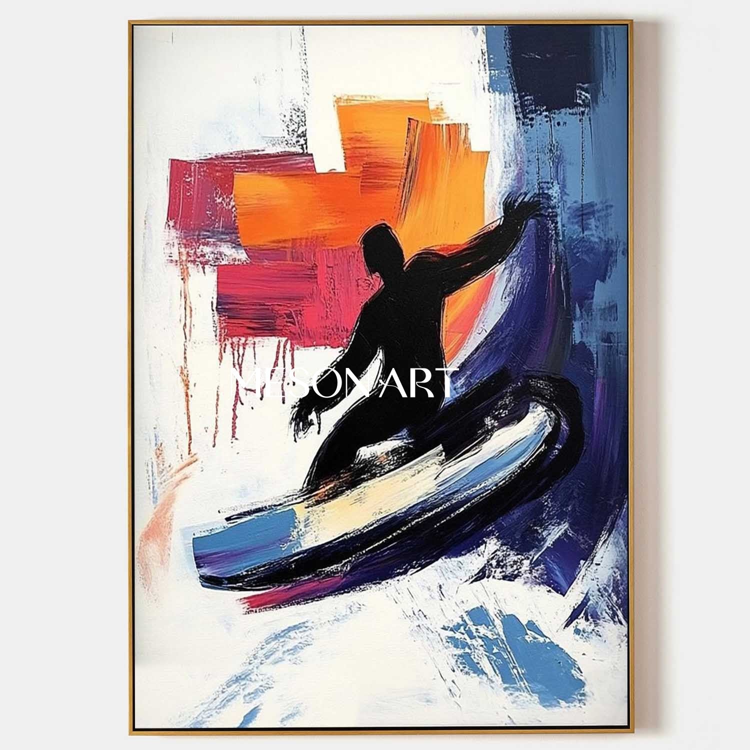 Large Surfer Pop Abstract Art for Sale Surfer Pop Canvas Wall Art Decor Surfer Abstract Painting