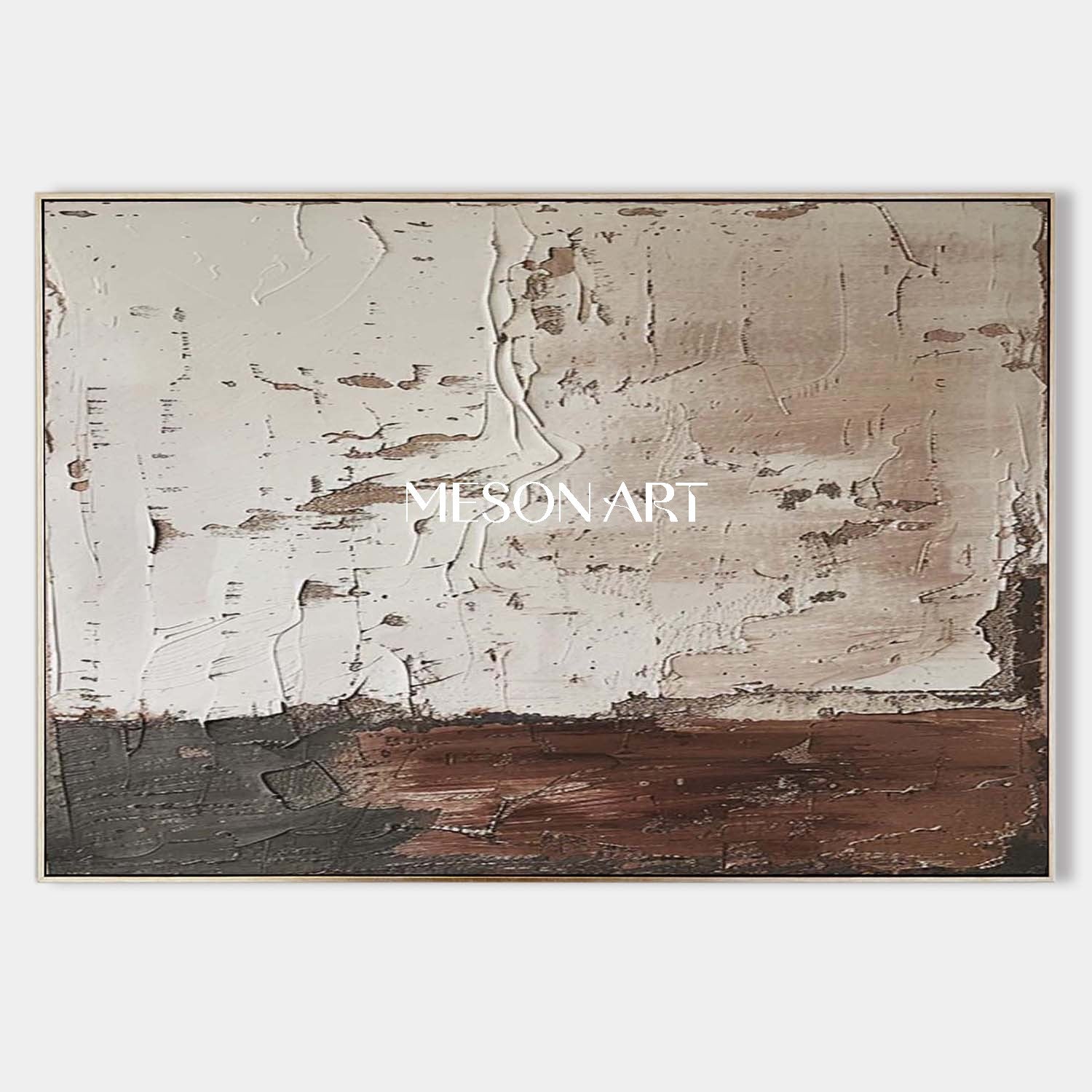 Minimalist Wabi-Sabi Painting – Neutral Tones & Rustic Texture