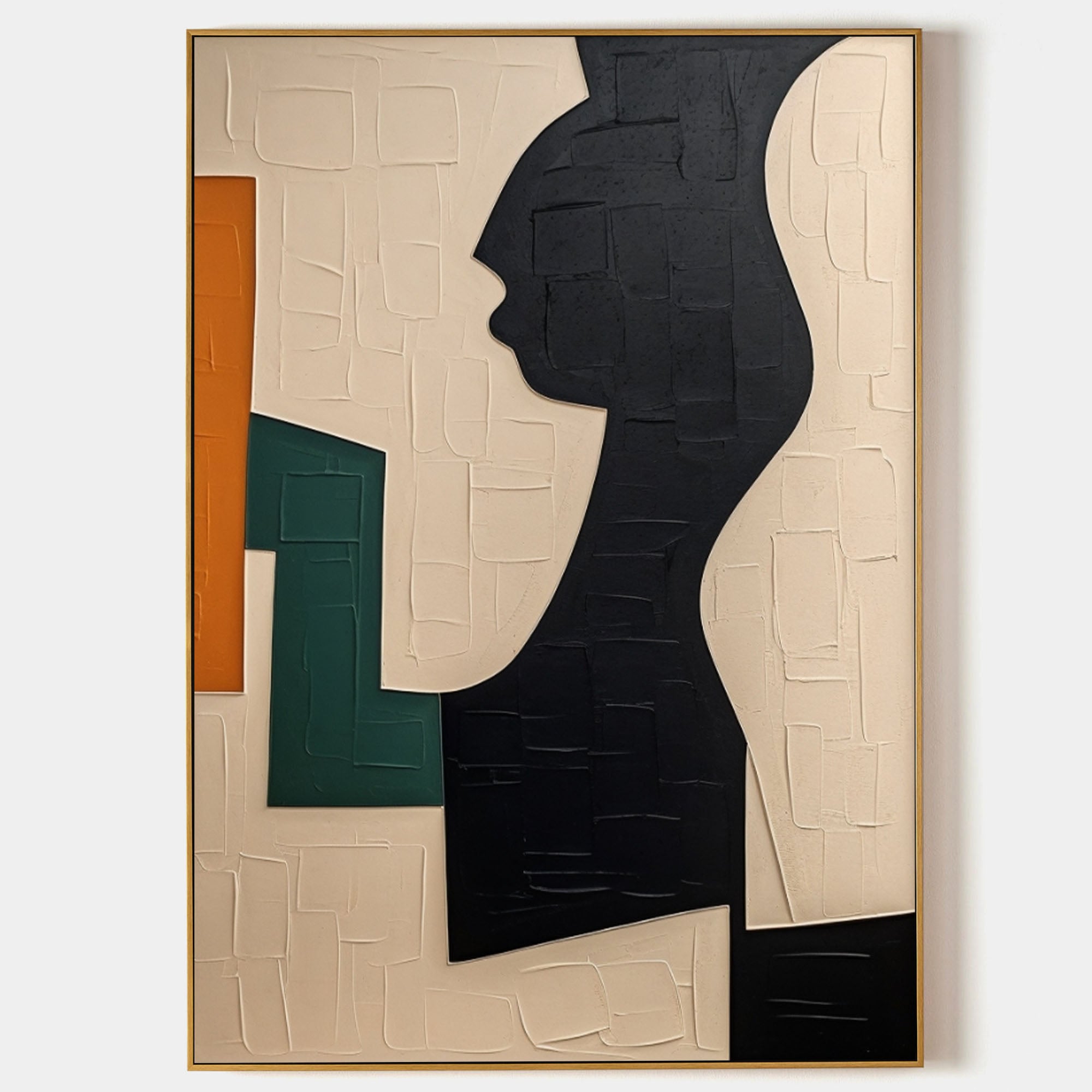Beige and Green Minimalist Wall Art Beige and Green Texture Abstract Painting Contemporary Wall Art