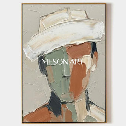 Abstract Portrait Canvas Art Contemporary Home Design Art Gallery Quality Textured Decor