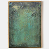 Green Oil Painting Green Textured Painting Abstract Art Canvas Green Abstract Home Hanging Painting
