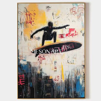Large Cool Surfer Graffiti Abstract Canvas Art for Sale Cool Surfer Abstract Wall Art Decor