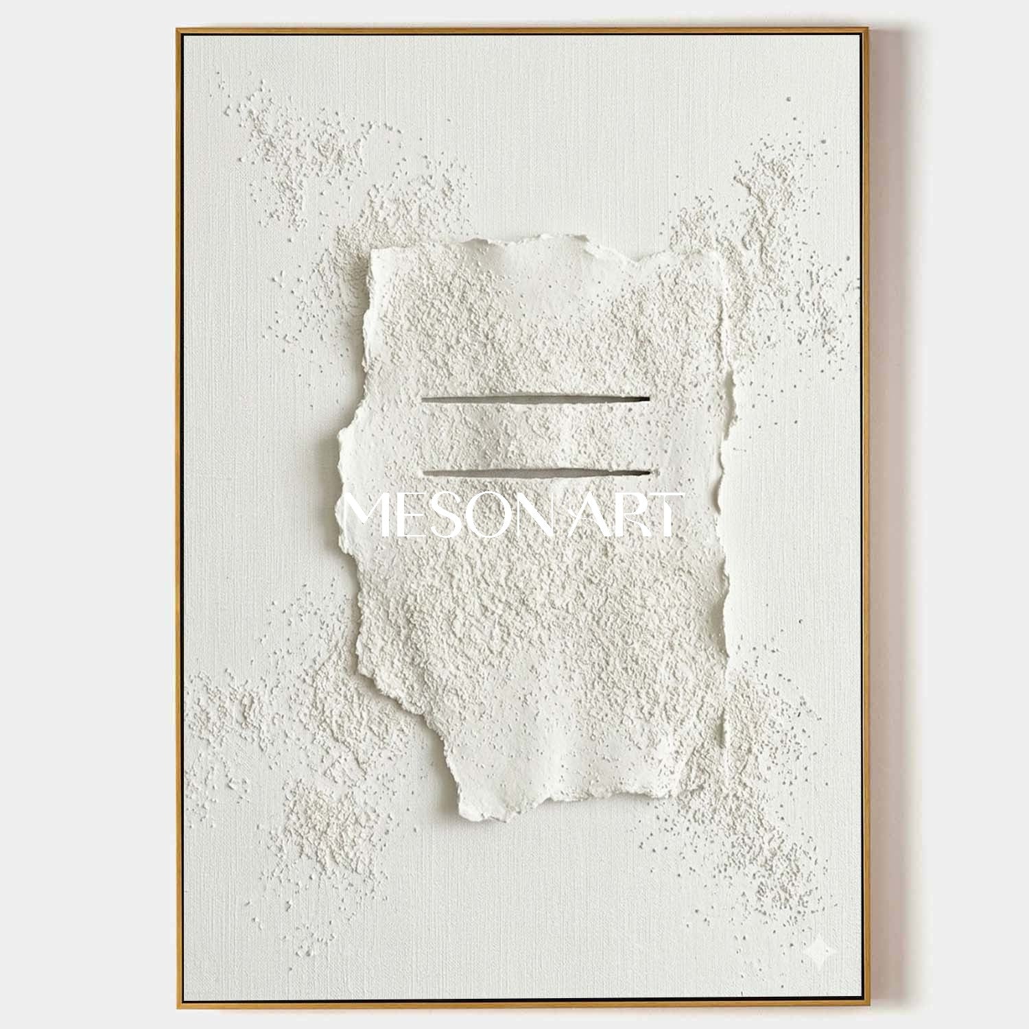 Contemporary Nordic Style Textured Wall Hanging, Modern Living Room Art, Large Hand-Painted Plaster Relief