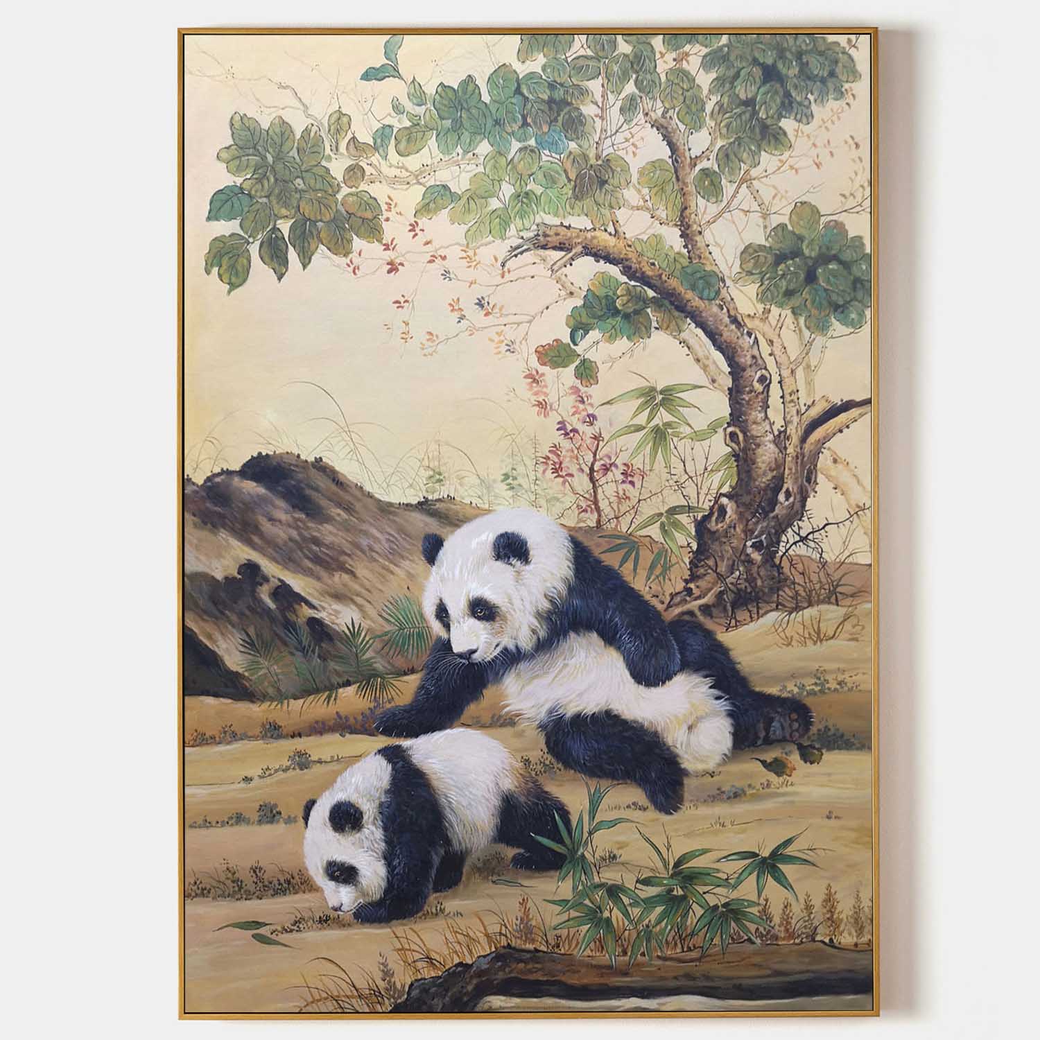 Realistic Pandas Oil Painting Hyperrealistic Panda Art Panda Landscape ...