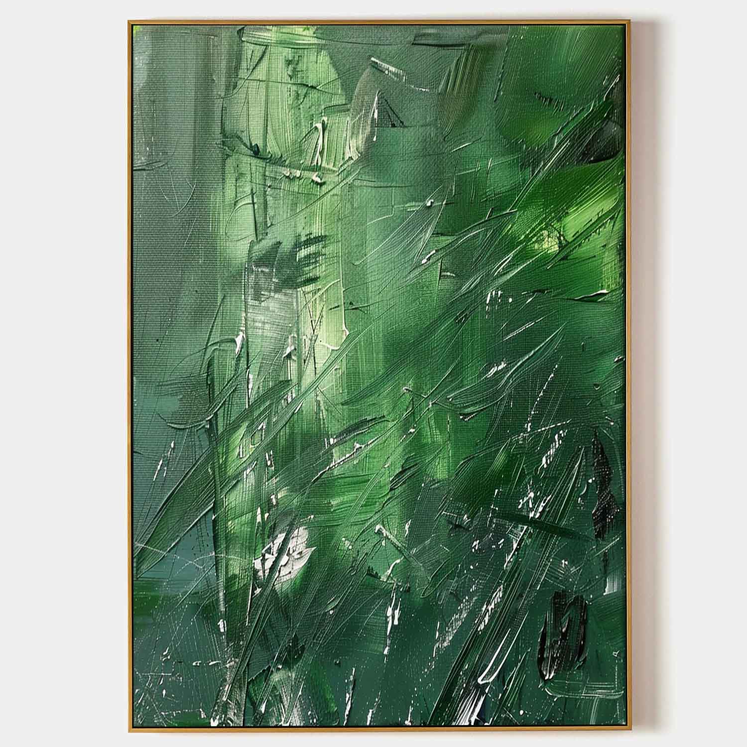 Large Green Abstract Textured Canvas Art for Sale Green Contemporary Abstract Wall Decor Hanging Painting