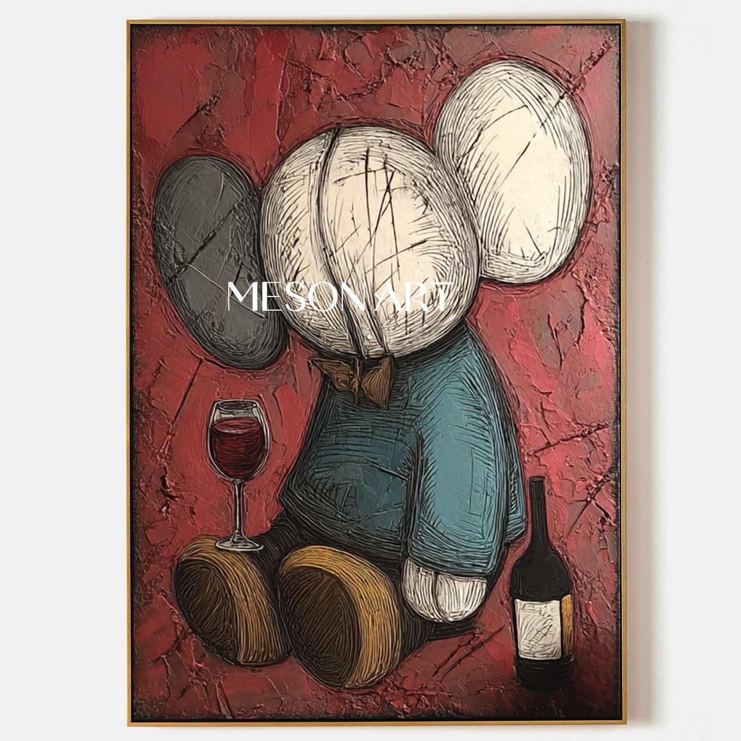 Large Burgundy Red Wine Abstract Texture Painting Burgundy Red Wine Abstract Canvas Wall Art