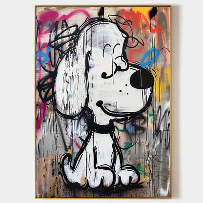 Funny Snoopy Graffiti Art Kids Room Snoopy Wall Art for Sale Colorful Snoopy Graffiti Art on Canvas