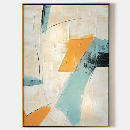 Beige and Blue Minimalist Canvas Wall Art Beige and Blue Texture Painting Blue Living Room Minimalist Wall Decor