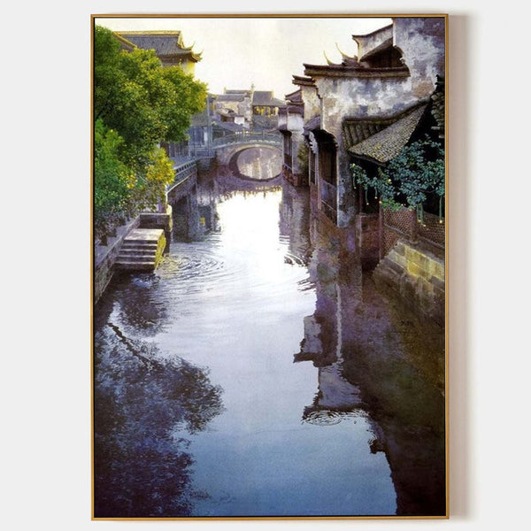 Large Watertown Oil Painting Watertown Canvas Wall Art Super Realistic Watertown Art for Sale