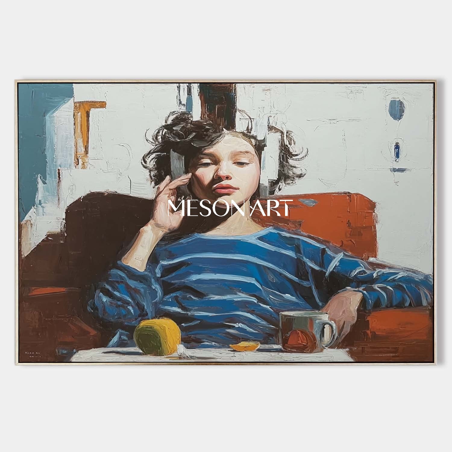 Hyperrealist Portrait Oil Painting – Modern Figurative Wall Art