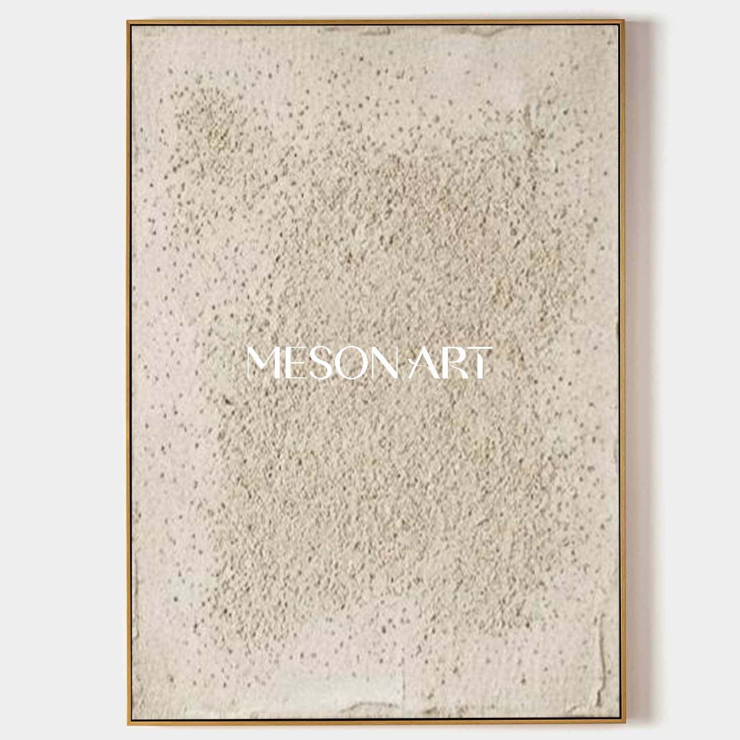 Cream White Contemporary Oil Minimalist Sand Wall Decor MesonArt Exclusive Original