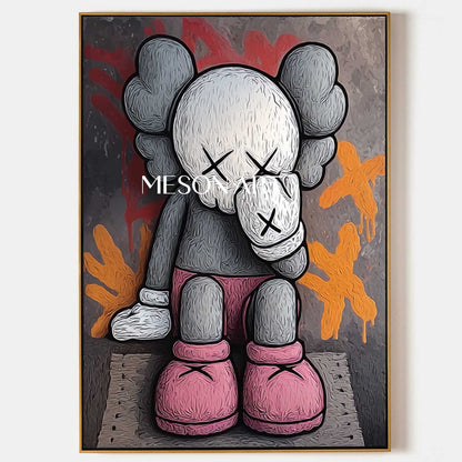 Kaws Dolls Pop Canvas Art For Sale Kaws Wall Art Decor Kaws Graffiti Painting
