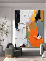 Palette Knife Oil Painting Thick Textured Abstract Canvas Art Large Abstract Living Room Oil Painting