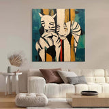 Funny Pop canvas art abstract animal textured wall painting living room decoration hand-painted