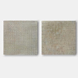 Set of 2 Brown Canvas Abstract Art 3D Brown Textured Acrylic Painting Brown Minimalist Wall Art