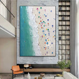 Sea Shore Wall Art Sea Shore Oil Painting On Canvas 3D Plaster Art Summer Sea Painting For Sale