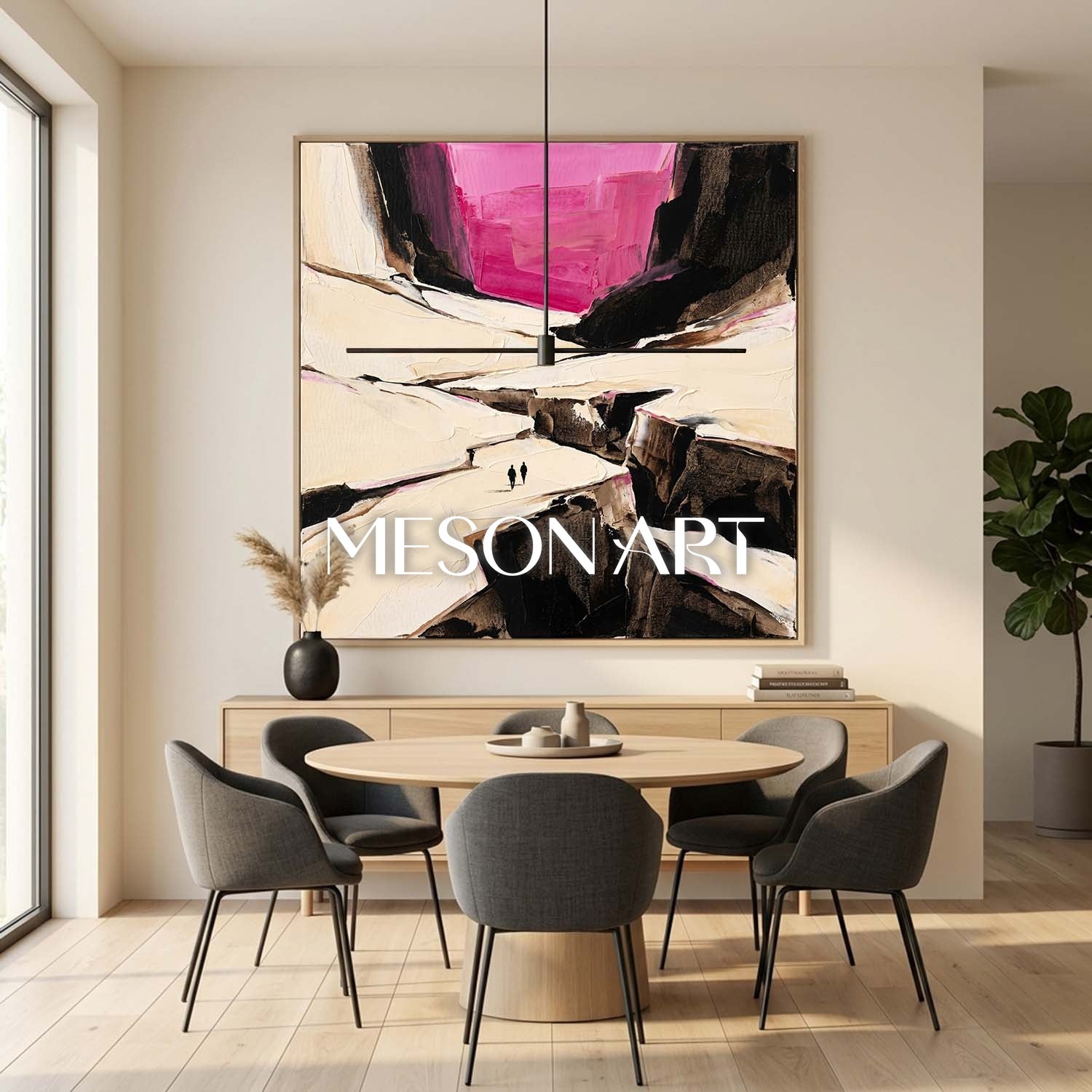 Colorful Pop Art Painting With Geometric Shapes For Modern Living Room Decor