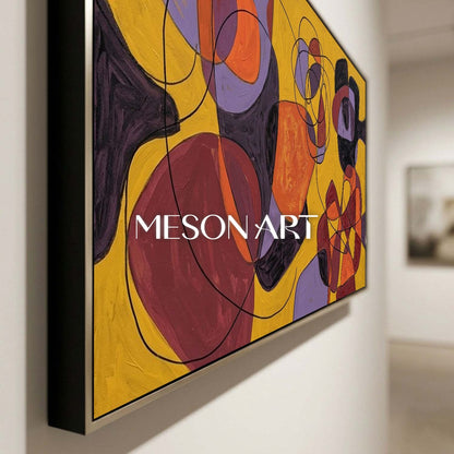 Contemporary Abstract Painting With Bold Yellow And Orange Colors For Modern Home Decor