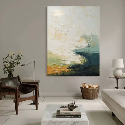 Beige Minimalist Abstract Oil Painting Beige Abstract Art on Canvas Beige Abstract Textured Wall Art