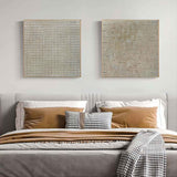 Set of 2 Brown Canvas Abstract Art 3D Brown Textured Acrylic Painting Brown Minimalist Wall Art