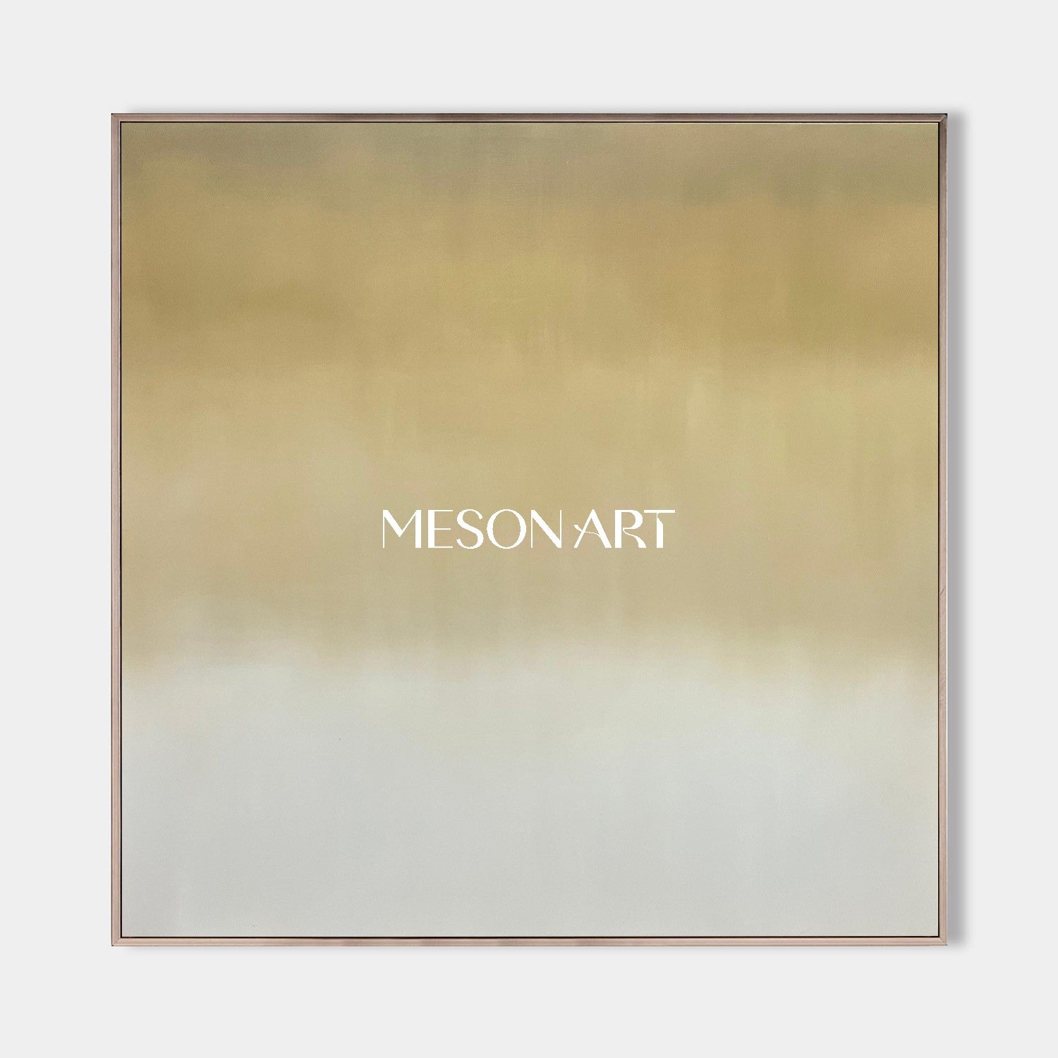 Medieval Earthy Abstract Art, Minimalist Yellow and Gray Canvas Wall Decoration