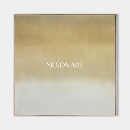 Medieval Earthy Abstract Art, Minimalist Yellow and Gray Canvas Wall Decoration