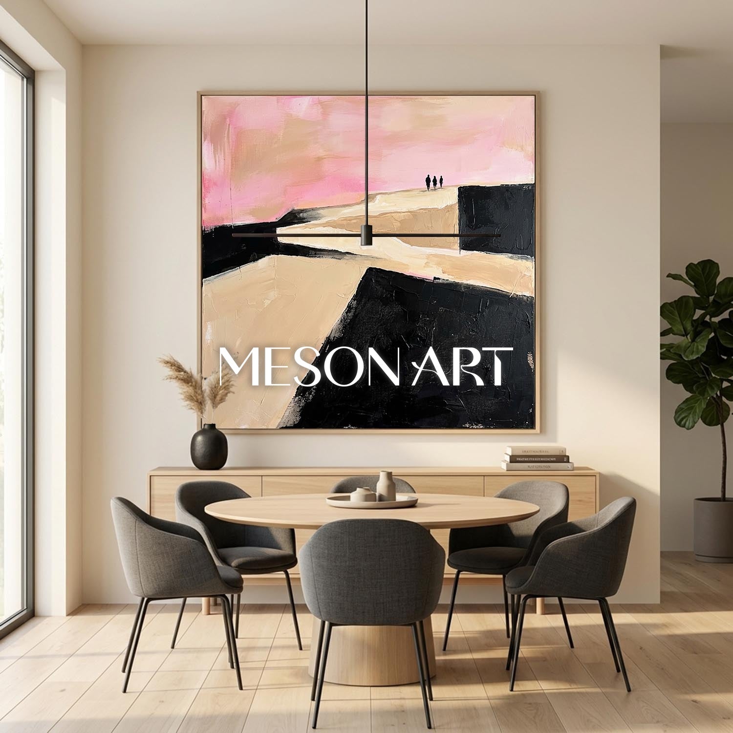 Colorful Pop Art Painting With Geometric Shapes For Modern Living Room Decor