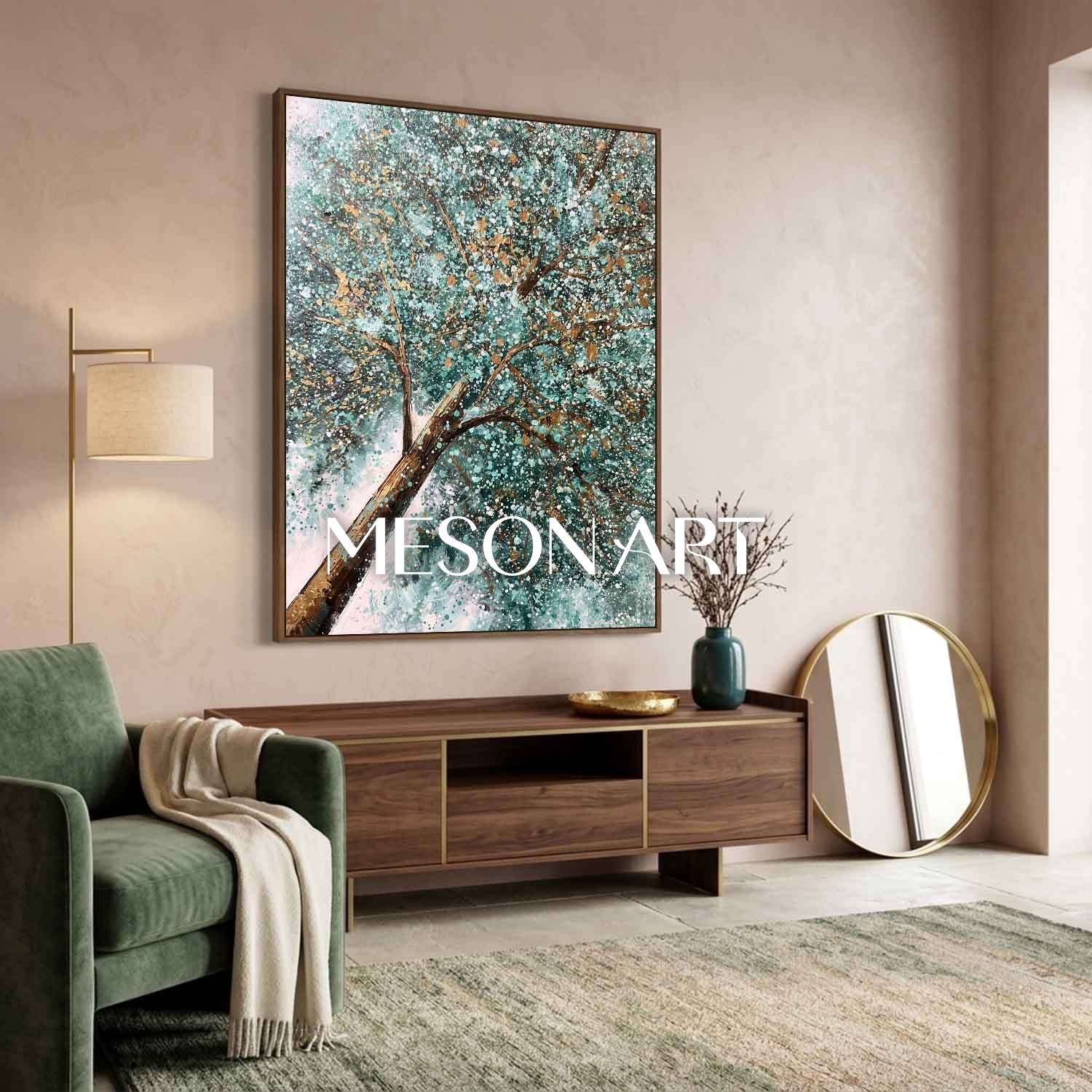 Contemporary Cubist Abstract Painting With Geometric Shapes And Neutral Tones For Modern Home Decor