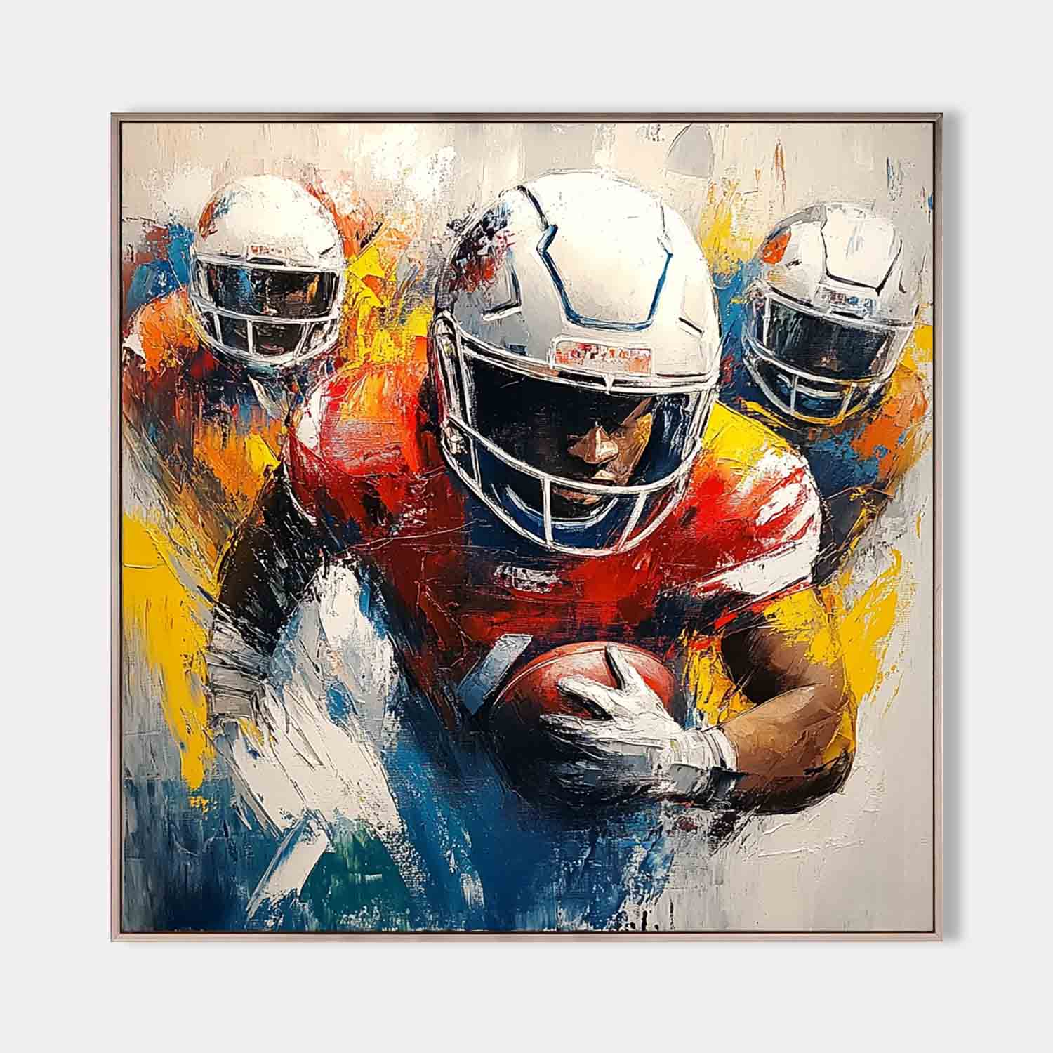 Large Rugby Art Canvas For Sale Rugby Players Game Abstract Painting Rugby Game Wall Art