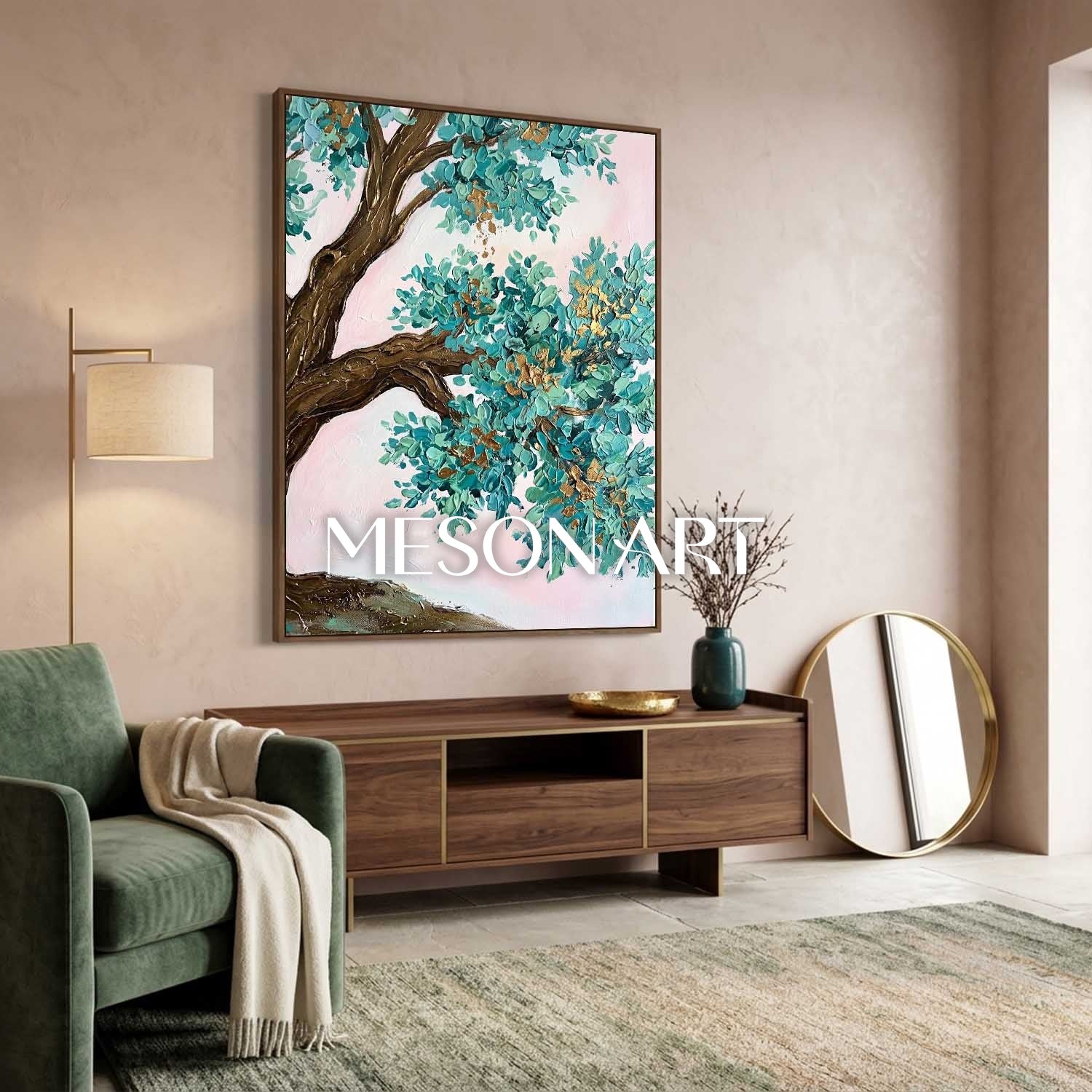 Contemporary Cubist Abstract Painting With Geometric Shapes And Neutral Tones For Modern Home Decor
