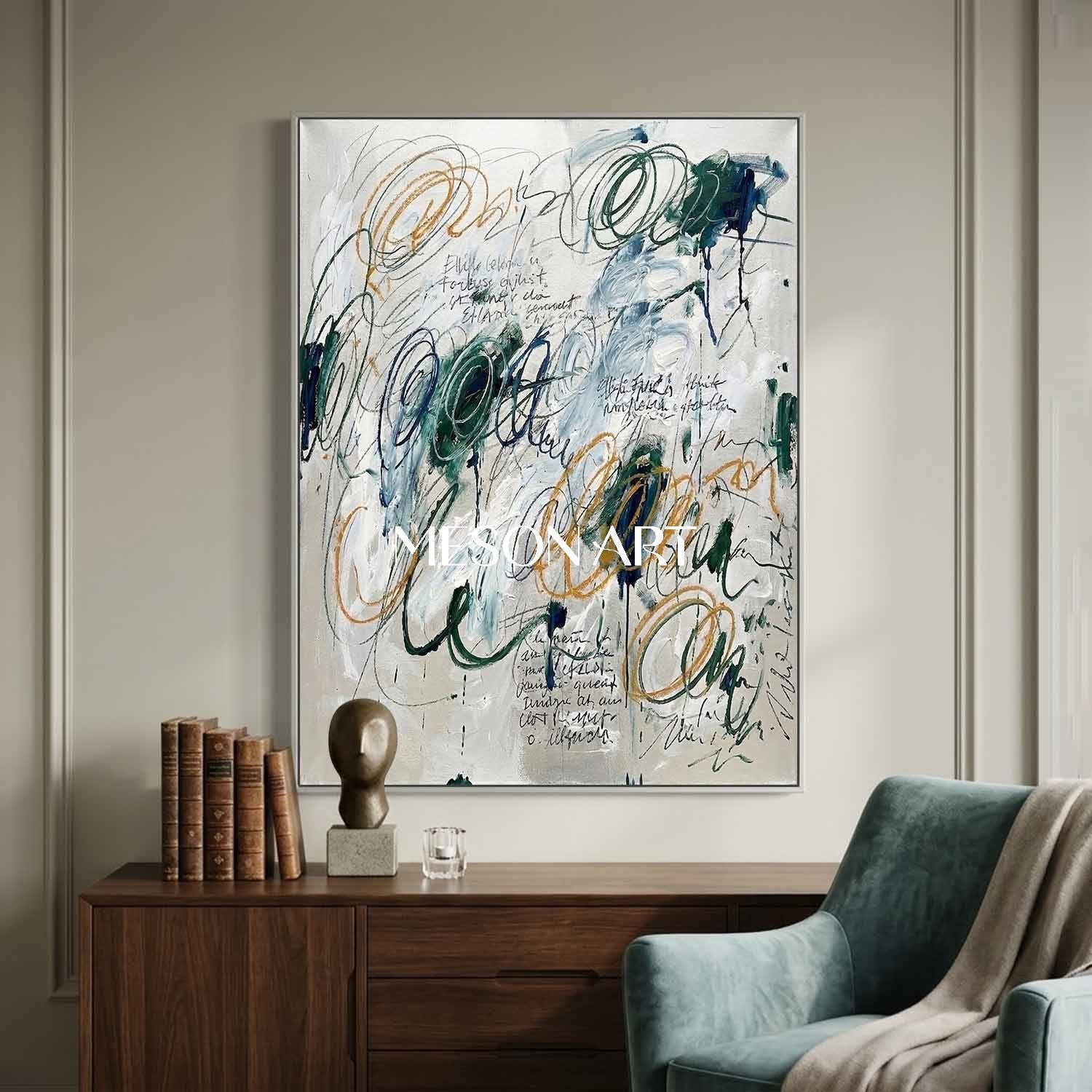 Large Original Scribble Abstract Oil Painting Large Texture Canvas Art