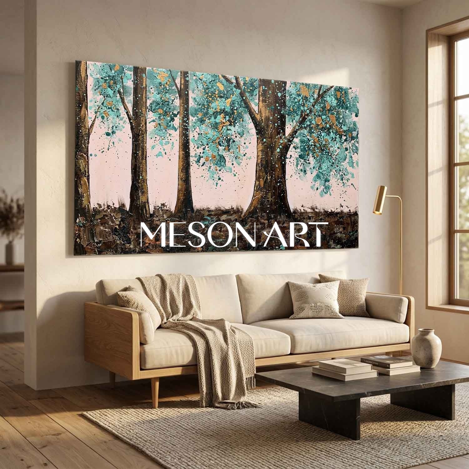 Contemporary Cubist Abstract Painting With Geometric Shapes And Neutral Tones For Modern Home Decor
