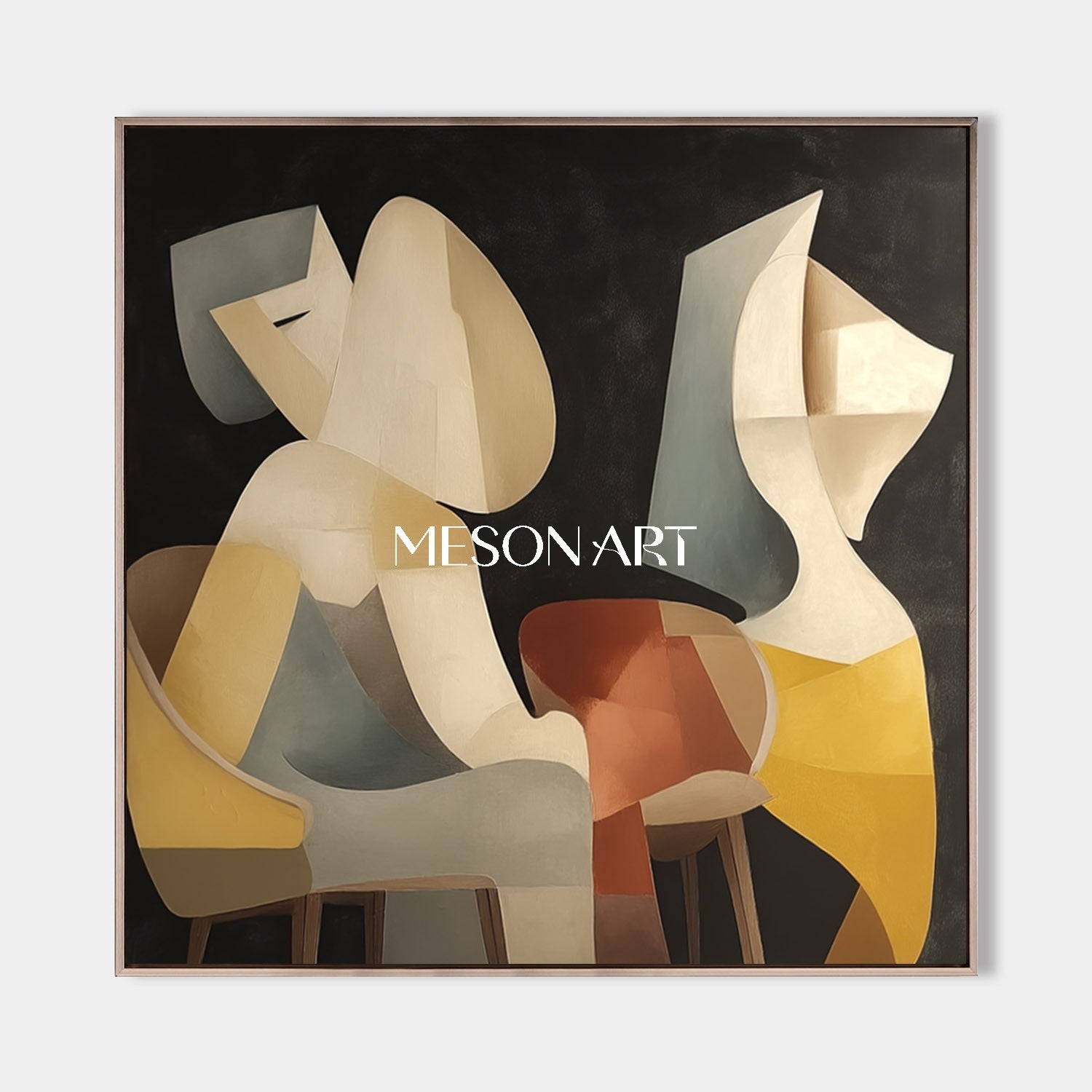 Original Cubism Canvas Modern Abstract Picasso Style Painting Wall Art