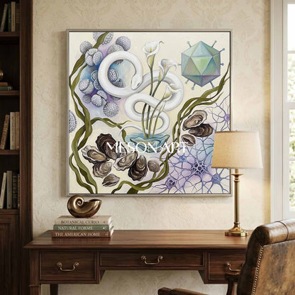 Custom Original Minimalist Snake Painting Luxury Office Gallery Decor