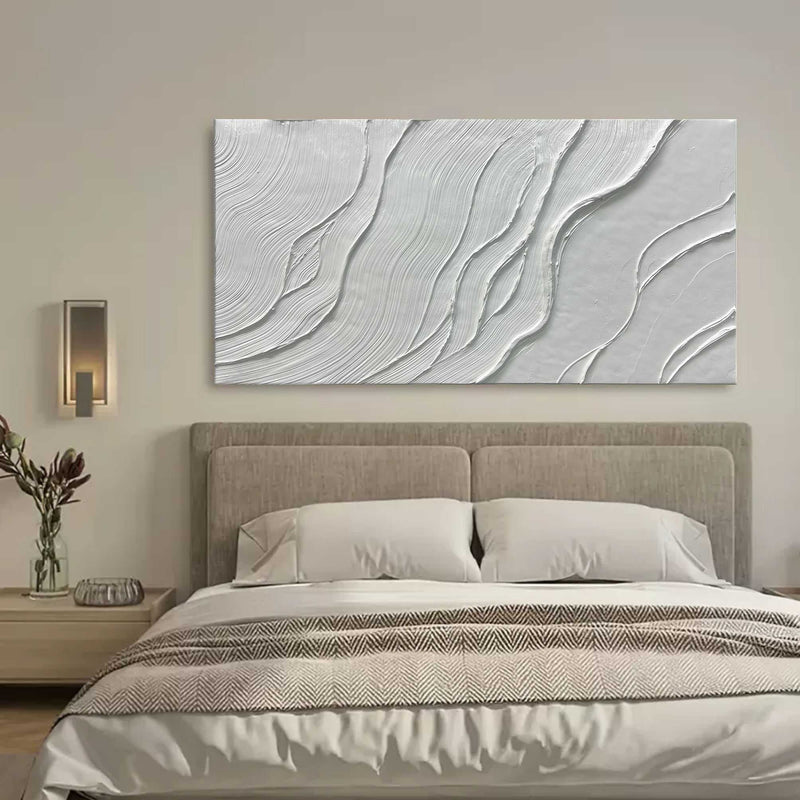 White Textured Painting White 3d Texture Art White Abstract Canvas Art Plaster Abstract Painting