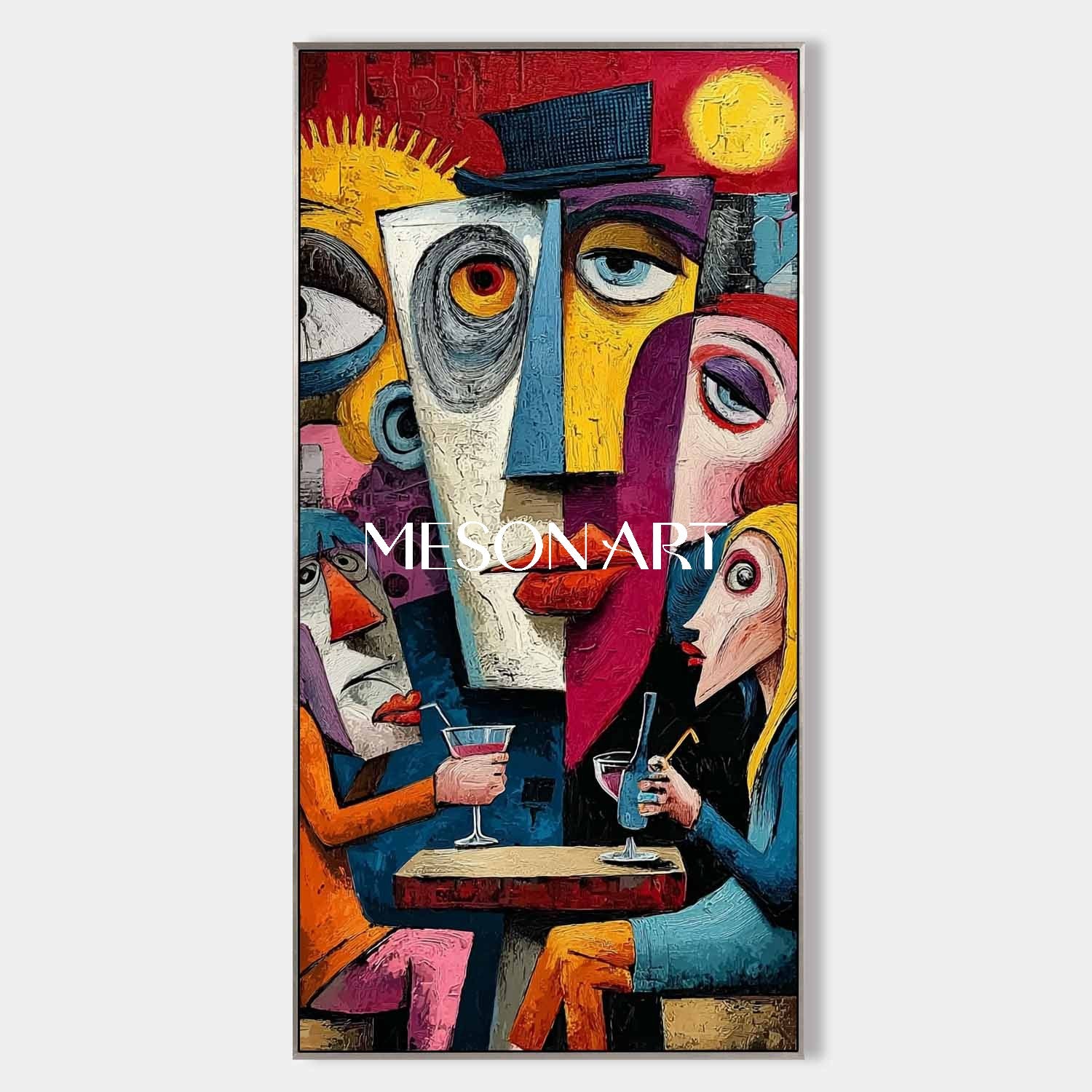 Large Modern Pop Art Wall Decor – Bright, Eclectic Canvas for Contemporary Spaces
