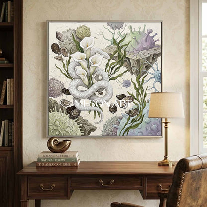 Custom White Biological Surrealism Fine Art Serene Calla Lily Decor