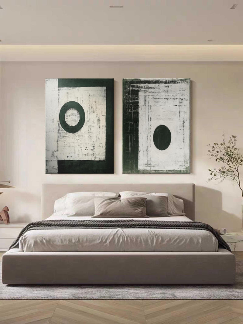 Black and White Geometric Minimalist Canvas Wall Art Set of 2 Minimalist Abstract Texture Painting
