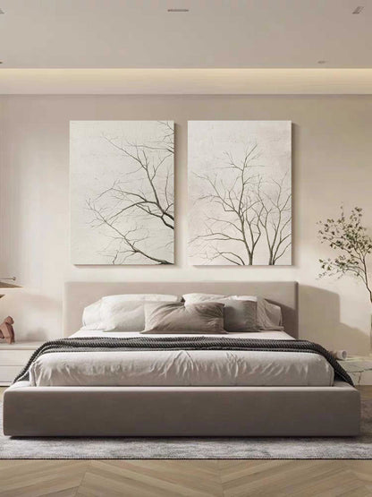 Wabi Sabi Painting Set of 2 Beige Minimalist Canvas Paintings for Sale Minimalist Wall Art